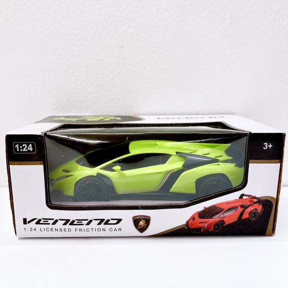 NEW! Lamborghini Veneno Friction Car 1:24 Scale Green Car Collectible Toy - Picture 1 of 8